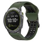 For Garmin Enduro 26mm Two-Color Reverse Buckle Silicone Watch Band(Army Green+Black) - 1