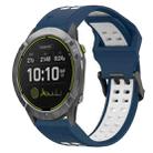 For Garmin Enduro 26mm Two-Color Reverse Buckle Silicone Watch Band(Blue+White) - 1