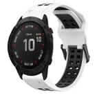 For Garmin Fenix 6X Pro 26mm Two-Color Reverse Buckle Silicone Watch Band(White+Black) - 1