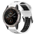 For Garmin Fenix 5X Plus 26mm Two-Color Reverse Buckle Silicone Watch Band(White+Black) - 1