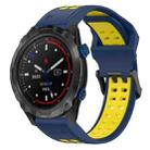 For Garmin Descent MK 2i 26mm Two-Color Reverse Buckle Silicone Watch Band(Blue+Yellow) - 1