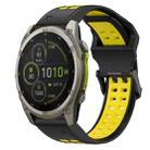 For Garmin Fenix 8 MIP 51mm Two Color Reverse Buckle 26mm Silicone Watch Band(Black+Yellow) - 1