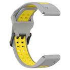 For Garmin Fenix 8 MIP 51mm Two Color Reverse Buckle 26mm Silicone Watch Band(Grey+Yellow) - 2