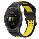 For Garmin Enduro 3 Two Color Reverse Buckle 26mm Silicone Watch Band(Black+Yellow) - 1