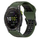 For Garmin Enduro 3 Two Color Reverse Buckle 26mm Silicone Watch Band(Army Green+Black) - 1