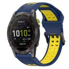 For Garmin Enduro 3 Two Color Reverse Buckle 26mm Silicone Watch Band(Blue+Yellow) - 1