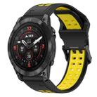 For Garmin Epix Pro 42mm 20mm Two-Color Reverse Buckle Silicone Watch Band(Black+Yellow) - 1