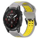 For Garmin Epix Pro 42mm 20mm Two-Color Reverse Buckle Silicone Watch Band(Grey+Yellow) - 1