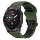 For Garmin Epix Pro 42mm 20mm Two-Color Reverse Buckle Silicone Watch Band(Army Green+Black) - 1