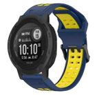 For Garmin Instinct 2S 20mm Two-Color Reverse Buckle Silicone Watch Band(Blue+Yellow) - 1