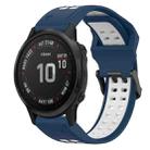 For Garmin Fenix 6S Pro 20mm Two-Color Reverse Buckle Silicone Watch Band(Blue+White) - 1