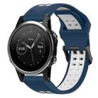 For Garmin Fenix 5S 20mm Two-Color Reverse Buckle Silicone Watch Band(Blue+White) - 1