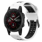 For Garmin Fenix 5S Plus 20mm Two-Color Reverse Buckle Silicone Watch Band(White+Black) - 1