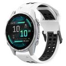 For Garmin Fenix 8 AMOLED 43mm Two Color Reverse Buckle 20mm Silicone Watch Band(White+Black) - 1