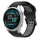 For Garmin Fenix 8 AMOLED 43mm Two Color Reverse Buckle 20mm Silicone Watch Band(Black+Grey) - 1