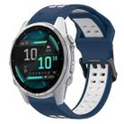 For Garmin Fenix 8 AMOLED 43mm Two Color Reverse Buckle 20mm Silicone Watch Band(Blue+White) - 1