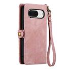 For Google Pixel 8 Pro Geometric Zipper Wallet Side Buckle Leather Phone Case(Pink) - 3