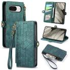 For Google Pixel 8 Pro Geometric Zipper Wallet Side Buckle Leather Phone Case(Green) - 1