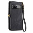 For Google Pixel 7 Geometric Zipper Wallet Side Buckle Leather Phone Case(Black) - 3