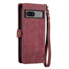 For Google Pixel 6a Geometric Zipper Wallet Side Buckle Leather Phone Case(Red) - 3