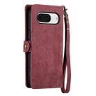 For Google Pixel 8a Geometric Zipper Wallet Side Buckle Leather Phone Case(Red) - 3