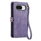 For Google Pixel 8a Geometric Zipper Wallet Side Buckle Leather Phone Case(Purple) - 3