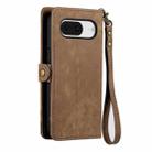 For Google Pixel 8a Geometric Zipper Wallet Side Buckle Leather Phone Case(Brown) - 3