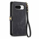 For Google Pixel 8a Geometric Zipper Wallet Side Buckle Leather Phone Case(Black) - 3