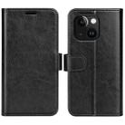 For iPhone 15 R64 Texture Horizontal Flip Leather Phone Case(Black) - 1