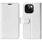 For iPhone 15 R64 Texture Horizontal Flip Leather Phone Case(White) - 1