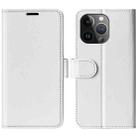 For iPhone 15 Pro R64 Texture Horizontal Flip Leather Phone Case(White) - 1