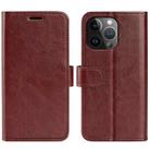 For iPhone 15 Pro R64 Texture Horizontal Flip Leather Phone Case(Brown) - 1