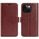 For iPhone 15 Plus R64 Texture Horizontal Flip Leather Phone Case(Brown) - 1