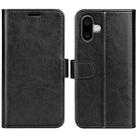 For iPhone 16 R64 Texture Horizontal Flip Leather Phone Case(Black) - 1