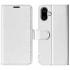 For iPhone 16 R64 Texture Horizontal Flip Leather Phone Case(White) - 1