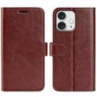 For iPhone 16 Pro R64 Texture Horizontal Flip Leather Phone Case(Brown) - 1