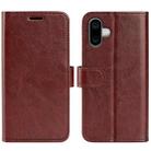 For iPhone 16 Plus R64 Texture Horizontal Flip Leather Phone Case(Brown) - 1