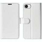For iPhone 16e R64 Texture Horizontal Flip Leather Phone Case(White) - 1