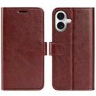 For iPhone 17 R64 Texture Horizontal Flip Leather Phone Case(Brown) - 1