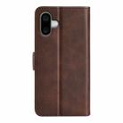 For iPhone 16 Plus Dual-side Magnetic Buckle Horizontal Flip Leather Phone Case(Brown) - 3