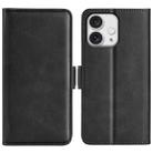 For iPhone 16 Pro Max Dual-side Magnetic Buckle Horizontal Flip Leather Phone Case(Black) - 1