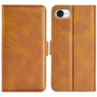 For iPhone 16e Dual-side Magnetic Buckle Horizontal Flip Leather Phone Case(Yellow) - 1