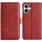 For iPhone 17 Dual-side Magnetic Buckle Horizontal Flip Leather Phone Case(Red) - 1