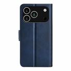 For iPhone 17 Pro Dual-side Magnetic Buckle Horizontal Flip Leather Phone Case(Dark Blue) - 3