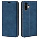 For iPhone 16 Retro-skin  Magnetic Suction Leather Phone Case(Dark Blue) - 1