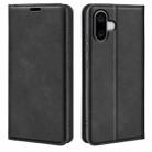 For iPhone 16 Plus Retro-skin  Magnetic Suction Leather Phone Case(Black) - 1