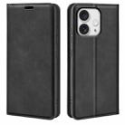 For iPhone 16 Pro Max Retro-skin  Magnetic Suction Leather Phone Case(Black) - 1