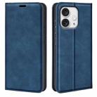 For iPhone 16 Pro Max Retro-skin  Magnetic Suction Leather Phone Case(Dark Blue) - 1