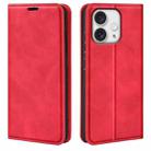 For iPhone 16 Pro Max Retro-skin  Magnetic Suction Leather Phone Case(Red) - 1