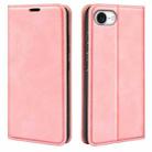 For iPhone 16e Retro-skin  Magnetic Suction Leather Phone Case(Pink) - 1